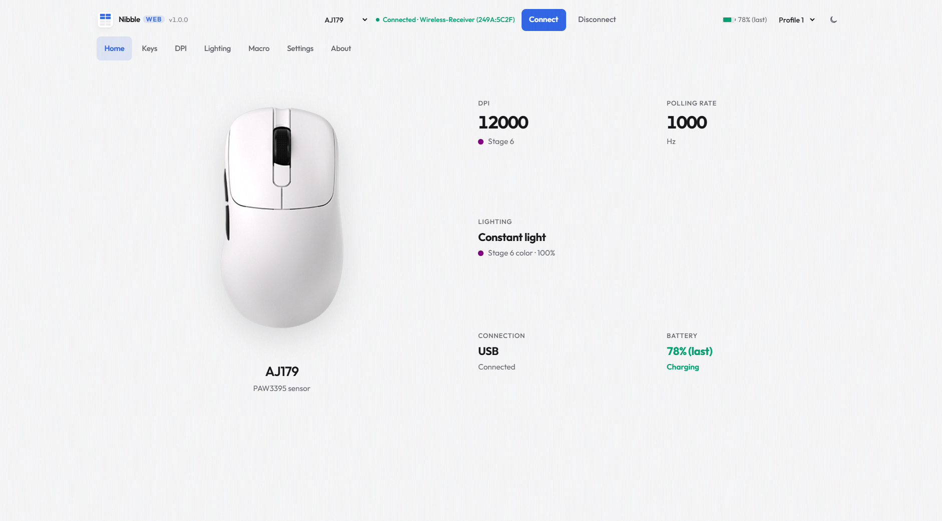 Nibble Web Configurator Dashboard